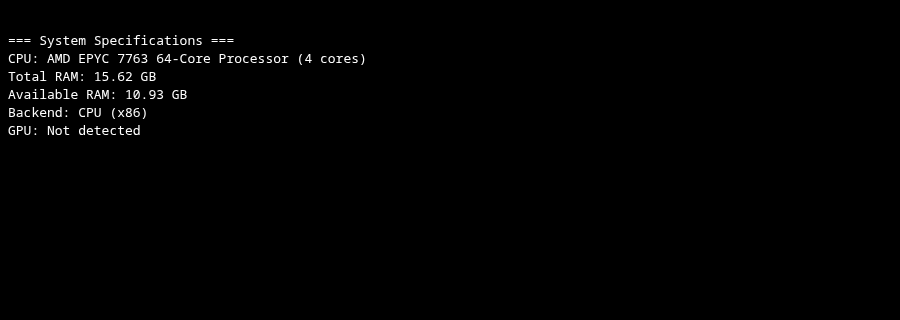 llmfit system 命令输出：显示检测到的 CPU、内存、显卡信息